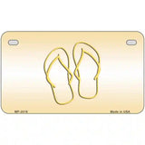 Flip Flops Yellow Metal Novelty License Plate 7" x 4" (MP)