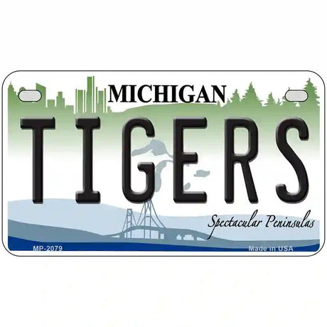 Tigers Michigan State Metal Novelty License Plate 7" x 4" (MP)
