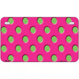 Lime Green Polka Dots Hot Pink Metal Novelty License Plate 7" x 4" (MP)