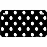White Polka Dots Black Metal Novelty License Plate 7" x 4" (MP)