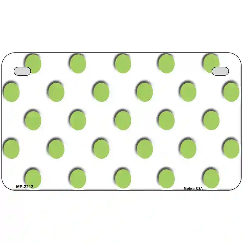 Lime Green Polka Dots White Metal Novelty License Plate 7" x 4" (MP)