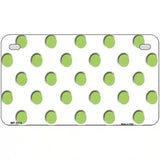 Lime Green Polka Dots White Metal Novelty License Plate 7" x 4" (MP)
