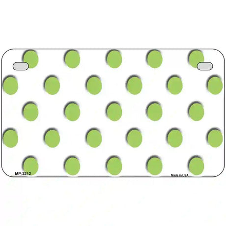 Lime Green Polka Dots White Metal Novelty License Plate 7" x 4" (MP)