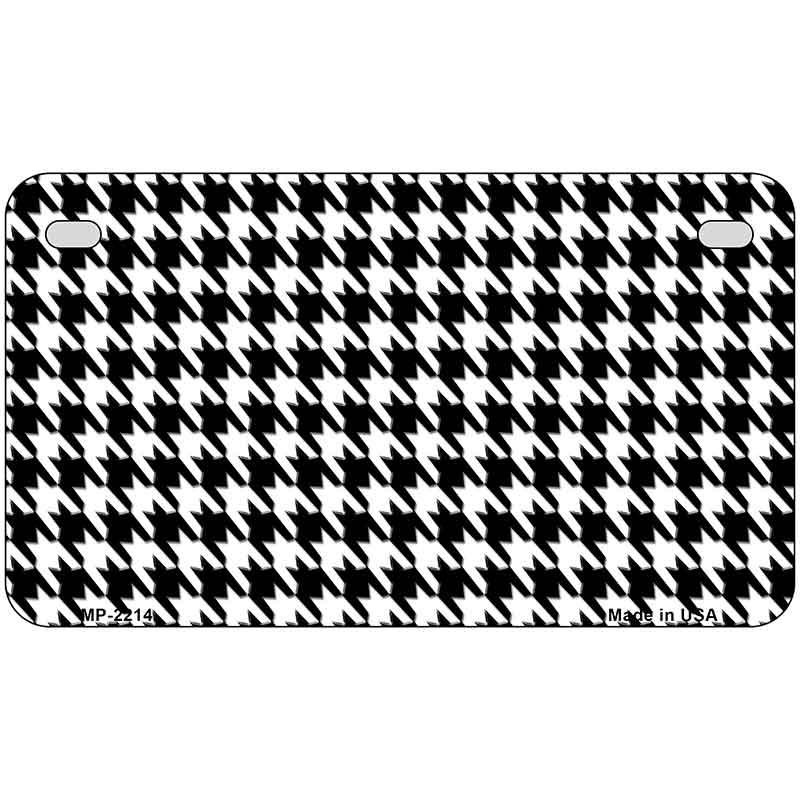 White Black Houndstooth Metal Novelty License Plate MP-2214