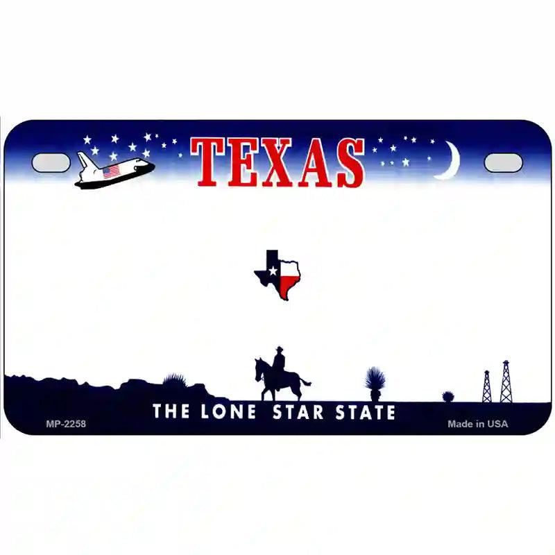 Texas Novelty State Blank Metal License Plate 7" x 4" (MP)