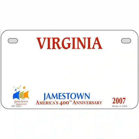 Virginia Novelty State Blank Metal License Plate 7" x 4" (MP)