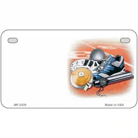 Track And Field Offset Metal Novelty License Plate 7" x 4" (MP)