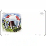 Soccer Ball Offset Metal Novelty License Plate 7" x 4" (MP)