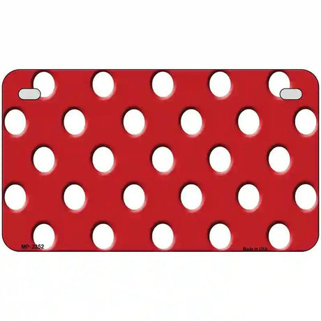 White Polka Dots Red Metal Novelty License Plate 7" x 4" (MP)