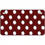 White Polka Dots Burgundy Metal Novelty License Plate 7" x 4" (MP)