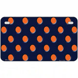 Orange Polka Dots Navy Blue Metal Novelty License Plate 7" x 4" (MP)