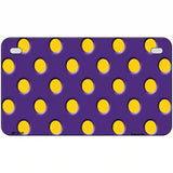 Yellow Polka Dots Purple Metal Novelty License Plate 7" x 4" (MP)