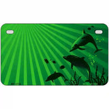Family Of Dolphins Metal Novelty License Plate 7" x 4" (MP)