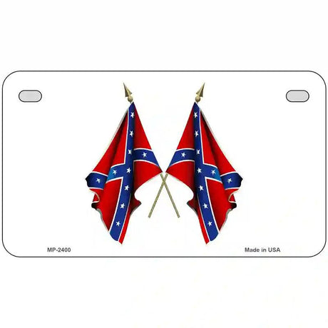 Confederate Crossed Flags Metal Novelty License Plate 7" x 4" (MP)