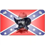Confederate Flag Cowboy Metal Novelty License Plate 7" x 4" (MP)
