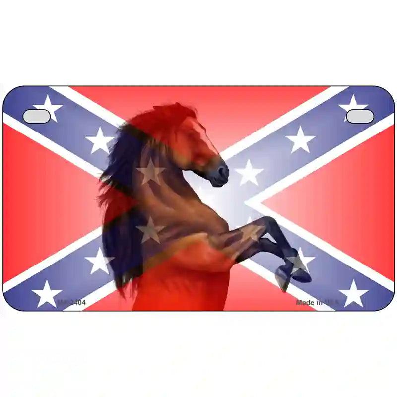 Confederate Flag Stallion Horse Metal Novelty License Plate 7" x 4" (MP)