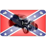 Confederate Flag Hot Rod Metal Novelty License Plate 7" x 4" (MP)