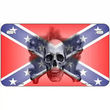 Confederate Flag Skull Metal Novelty License Plate 7" x 4" (MP)