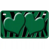 Green Black Zebra Green Centered Hearts Novelty License Plate 7" x 4" (MP)