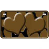 Brown Black Giraffe Brown Centered Hearts Novelty License Plate 7" x 4" (MP)