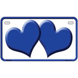 Solid Blue Centered Hearts White Novelty License Plate 7" x 4" (MP)