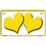 Solid Yellow Centered Hearts White Novelty License Plate 7" x 4" (MP)