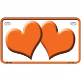 Solid Orange Centered Hearts White Novelty License Plate 7" x 4" (MP)