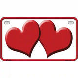 Solid Red Centered Hearts White Novelty License Plate 7" x 4" (MP)