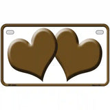 Solid Brown Centered Hearts White Novelty License Plate 7" x 4" (MP)