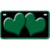 Solid Green Centered Hearts Black Novelty License Plate 7" x 4" (MP)