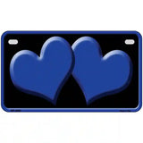 Solid Blue Centered Hearts Black Novelty License Plate 7" x 4" (MP)