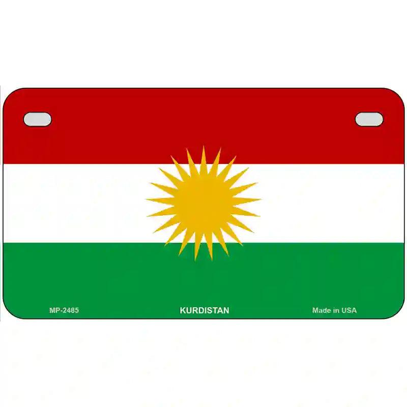 Kurdistan Flag Metal Novelty License Plate 7" x 4" (MP)