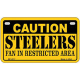 Caution Steelers Metal Novelty License Plate 7" x 4" (MP)