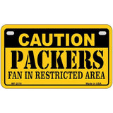 Caution Packers Metal Novelty License Plate 7" x 4" (MP)