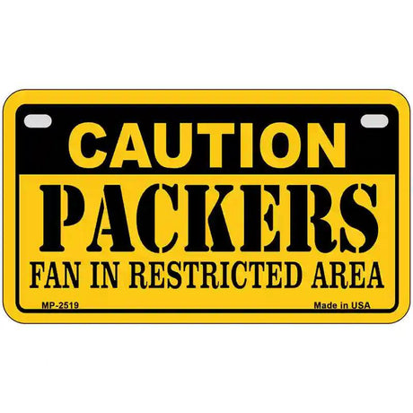 Caution Packers Metal Novelty License Plate 7" x 4" (MP)