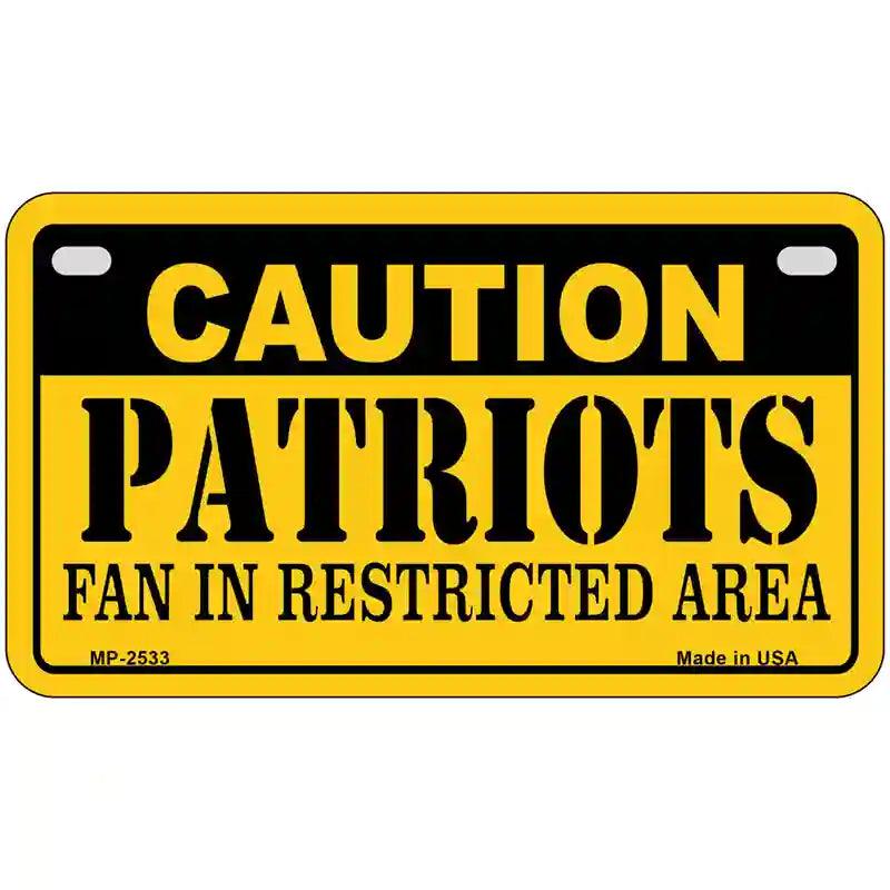 Caution Patriots Metal Novelty License Plate 7" x 4" (MP)
