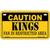 Caution Kings Fan Metal Novelty License Plate 7" x 4" (MP)