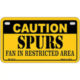Caution Spurs Fan Metal Novelty License Plate 7" x 4" (MP)