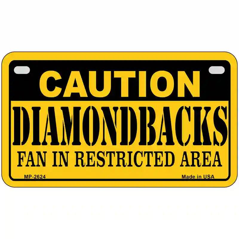 Caution Diamondbacks Fan Metal Novelty License Plate 7" x 4" (MP)