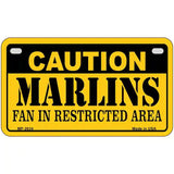Caution Marlins Fan Metal Novelty License Plate 7" x 4" (MP)