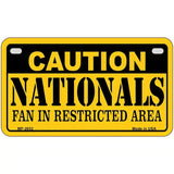 Caution Nationals Fan Metal Novelty License Plate 7" x 4" (MP)