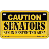 Caution Senators Vanity Metal Novelty License Plate 7" x 4" (MP)