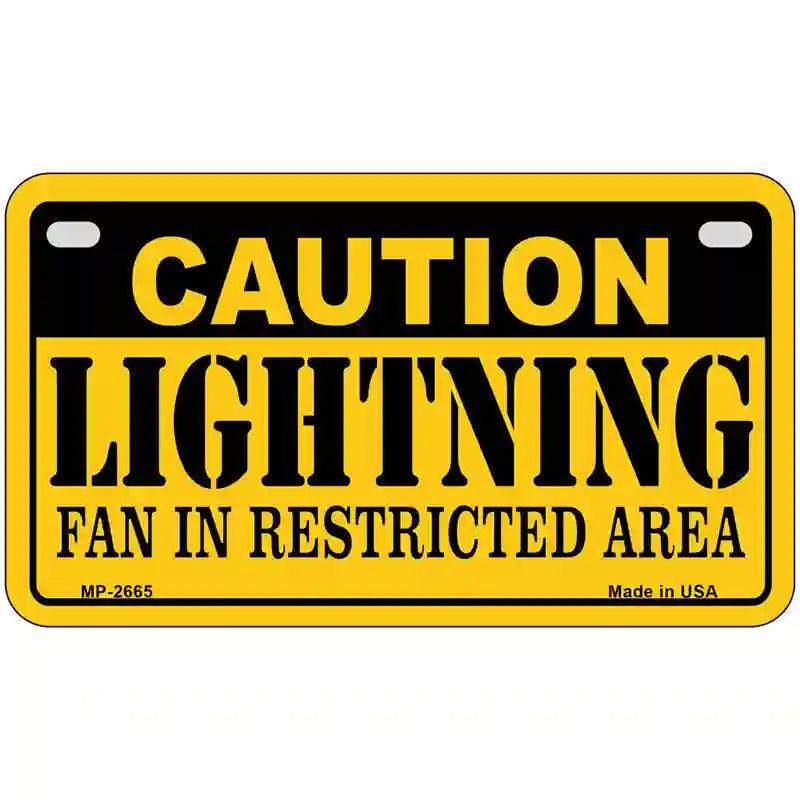 Caution Lightning Metal Novelty License Plate 7" x 4" (MP)