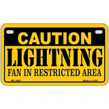 Caution Lightning Metal Novelty License Plate 7" x 4" (MP)