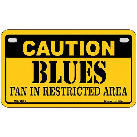 Caution Blues Metal Novelty License Plate 7" x 4" (MP)