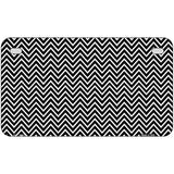 Black White Chevron Metal Novelty License Plate 7" x 4" (MP)