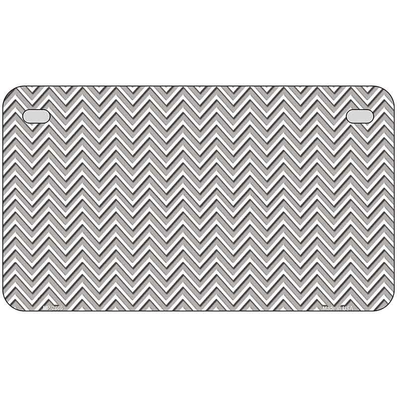 Grey White Chevron Metal Novelty License Plate MP-2686