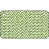 Lime Green White Chevron Metal Novelty License Plate 7" x 4" (MP)