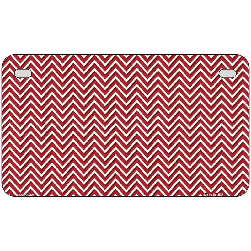 Red White Chevron Metal Novelty License Plate 7" x 4" (MP)