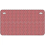 Red White Chevron Metal Novelty License Plate 7" x 4" (MP)